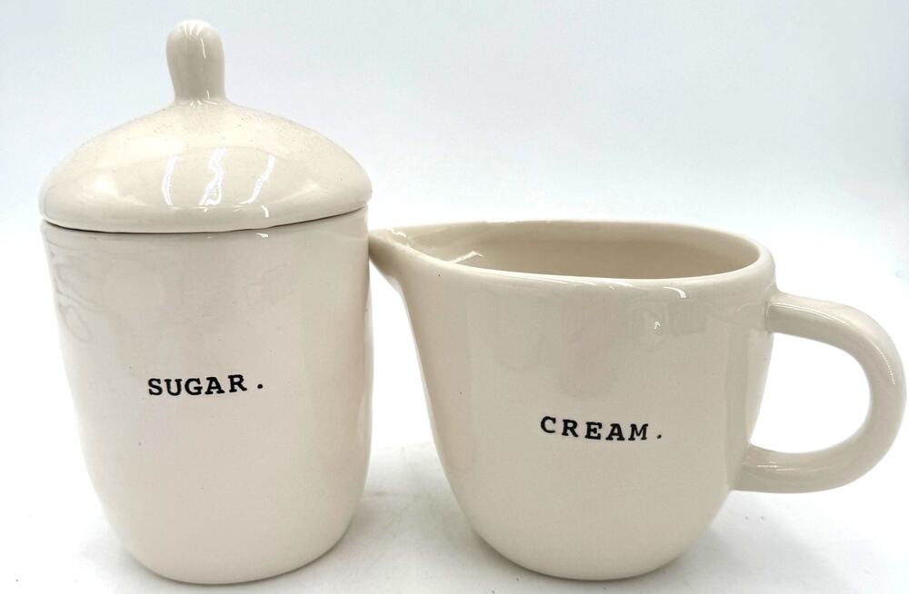 Rae Dunn Cream & Sugar Ceramic Set NEW
